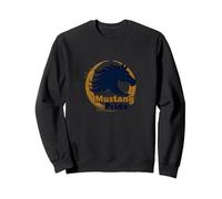 Logo d'étalon Audacieux Mustang Pride School Spirit Sweatshirt, Unisexe pour Adultes, Noir, M