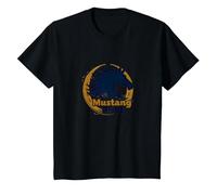 Logo d'étalon Audacieux Mustang Pride School Spirit T-Shirt, Enfant, Noir, 3 Ans