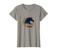 Logo d'étalon Audacieux Mustang Pride School Spirit T-Shirt, Femme, Ardoise, L