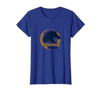 Logo d'étalon Audacieux Mustang Pride School Spirit T-Shirt, Femme, Bleu Royal, XL