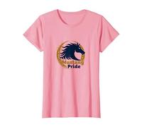 Logo d'étalon Audacieux Mustang Pride School Spirit T-Shirt, Femme, Rose, L