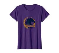 Logo d'étalon Audacieux Mustang Pride School Spirit T-Shirt, Femme, Violet, L