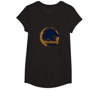 Logo d'étalon Audacieux Mustang Pride School Spirit T-Shirt, Fille, Noir, M