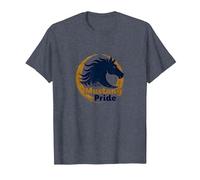 Logo d'étalon Audacieux Mustang Pride School Spirit T-Shirt, Homme, Bleu Chiné, XL