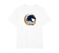 Logo d'étalon Audacieux Mustang Pride School Spirit T-Shirt, Homme Grandes Tailles, Blanc, 3X Tall