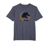 Logo d'étalon Audacieux Mustang Pride School Spirit T-Shirt, Homme Grandes Tailles, Bleu Chiné, 6X Tall