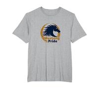 Logo d'étalon Audacieux Mustang Pride School Spirit T-Shirt, Homme Grandes Tailles, Gris Chiné, 5X Tall