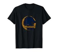 Logo d'étalon Audacieux Mustang Pride School Spirit T-Shirt, Homme, Noir, M