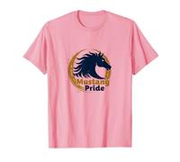 Logo d'étalon Audacieux Mustang Pride School Spirit T-Shirt, Homme, Rose, L