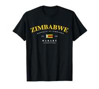 Logo Drapeau de la République du Zimbabwe, unité, liberté, Travail 1980 T-Shirt