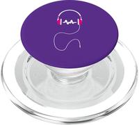 Logo du Casque de Musique en Couleur Fuchsia et Blanc PopSockets PopGrip pour MagSafe