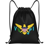 Logo Du Drapeau Des Îles Vierges Américaines Unisexe Sac À Dos À Cordon Léger Sacs De Gym Grand Sacs De Sport Pour Plage Gymnastique Piscine