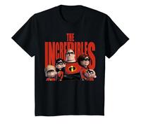 Logo du portrait de famille Disney Pixar Les Indestructibles T-Shirt, Enfant, Noir, 4 ans