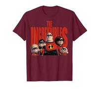 Logo du portrait de famille Disney Pixar Les Indestructibles T-Shirt, Homme, Marron, S