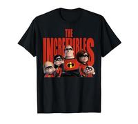 Logo du portrait de famille Disney Pixar Les Indestructibles T-Shirt, Homme, Noir, L