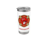 Logo du service d'incendie - Symbole pompier volontaire Gobelet isotherme en acier inoxydable double paroi