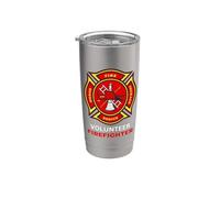 Logo du service d'incendie - Symbole pompier volontaire Gobelet isotherme en acier inoxydable double paroi