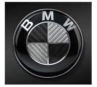 Logo Emblème BMW - Fibre de Carbone - Capot/Coffre - 82mm - Noir/Blanc