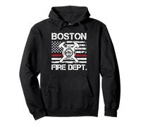 Logo Fin Rouge du Service d'incendie de Boston Massachusetts Sweat à Capuche