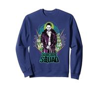 Logo Joker de DC Suicide Squad Sweatshirt, Unisexe pour Adultes, Bleu Marine, L