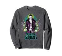 Logo Joker de DC Suicide Squad Sweatshirt, Unisexe pour Adultes, Chiné Foncé, S
