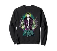 Logo Joker de DC Suicide Squad Sweatshirt, Unisexe pour Adultes, Noir, M