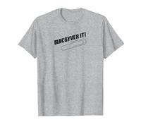 Logo MacGyver It T-Shirt, Homme, Gris Chiné, 5XL