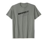 Logo MacGyver It T-Shirt, Homme, Vert Kaki chiné, M