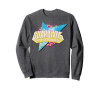 Logo Marvel Les Gardiens de la Galaxie Rétro Abstrait Sweatshirt, Unisexe pour Adultes, Chiné Foncé, XL