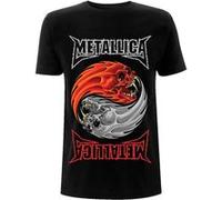 Logo Metallica Yin Yang Hommes noirs ras du cou T-shirt: Medium Noir G
