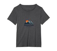 Logo Mountain Escape Adventure Voyage en Plein air T-Shirt, Femme Grandes Tailles, Chiné Foncé, 1X