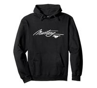 Logo Mustang Script Sweat à Capuche, Unisexe pour Adultes, Noir, M
