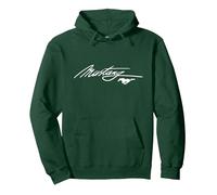 Logo Mustang Script Sweat à Capuche, Unisexe pour Adultes, Vert Forêt, L