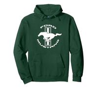 Logo Mustang Tribar Blanc Sweat à Capuche, Unisexe pour Adultes, Vert Forêt, S