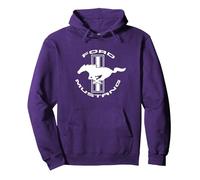 Logo Mustang Tribar Blanc Sweat à Capuche, Unisexe pour Adultes, Violet, L