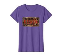 Logo Officiel Elvis Movie Buckle T-Shirt, Femme, Violet Chiné, XS