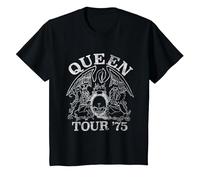 Logo Officiel Queen Tour 75 T-Shirt, Enfant, Noir, 12 Ans