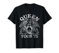 Logo Officiel Queen Tour 75 T-Shirt, Homme, Noir, L