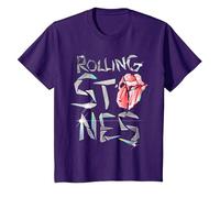 Logo Officiel The Rolling Stones Glass T-Shirt, Enfant, Violet, 10 Ans