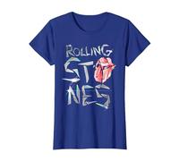 Logo Officiel The Rolling Stones Glass T-Shirt, Femme, Bleu Royal, XXL