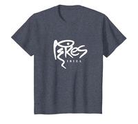 Logo Pikes Ibiza Classique avec Texte Blanc T-Shirt, Enfant, Bleu Chiné, 8 Ans