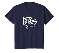 Logo Pikes Ibiza Classique avec Texte Blanc T-Shirt, Enfant, Bleu Marine, 6 Ans