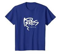 Logo Pikes Ibiza Classique avec Texte Blanc T-Shirt, Enfant, Bleu Royal, 3 Ans