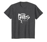 Logo Pikes Ibiza Classique avec Texte Blanc T-Shirt, Enfant, Chiné Foncé, 2 Ans