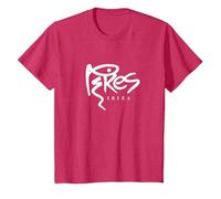 Logo Pikes Ibiza Classique avec Texte Blanc T-Shirt, Enfant, Rouge Chiné, 8 Ans