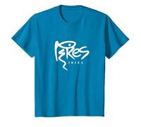 Logo Pikes Ibiza Classique avec Texte Blanc T-Shirt, Enfant, Saphir, 6 Ans
