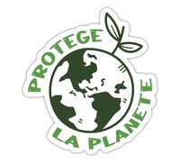Logo Protège La Planète Écologie Autocollant Sticker