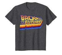 Logo rétro Back to The Future 35th Anniversary T-Shirt, Enfant, Chiné Foncé, 10 Ans