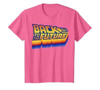 Logo rétro Back to The Future 35th Anniversary T-Shirt, Enfant, Rose Chiné, 4 Ans