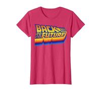 Logo rétro Back to The Future 35th Anniversary T-Shirt, Femme, Rouge Chiné, XXL